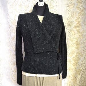 Great Plains Women Sz L Fits a Medium Wrap Ballet Sweater Knit Wool Angora Blend